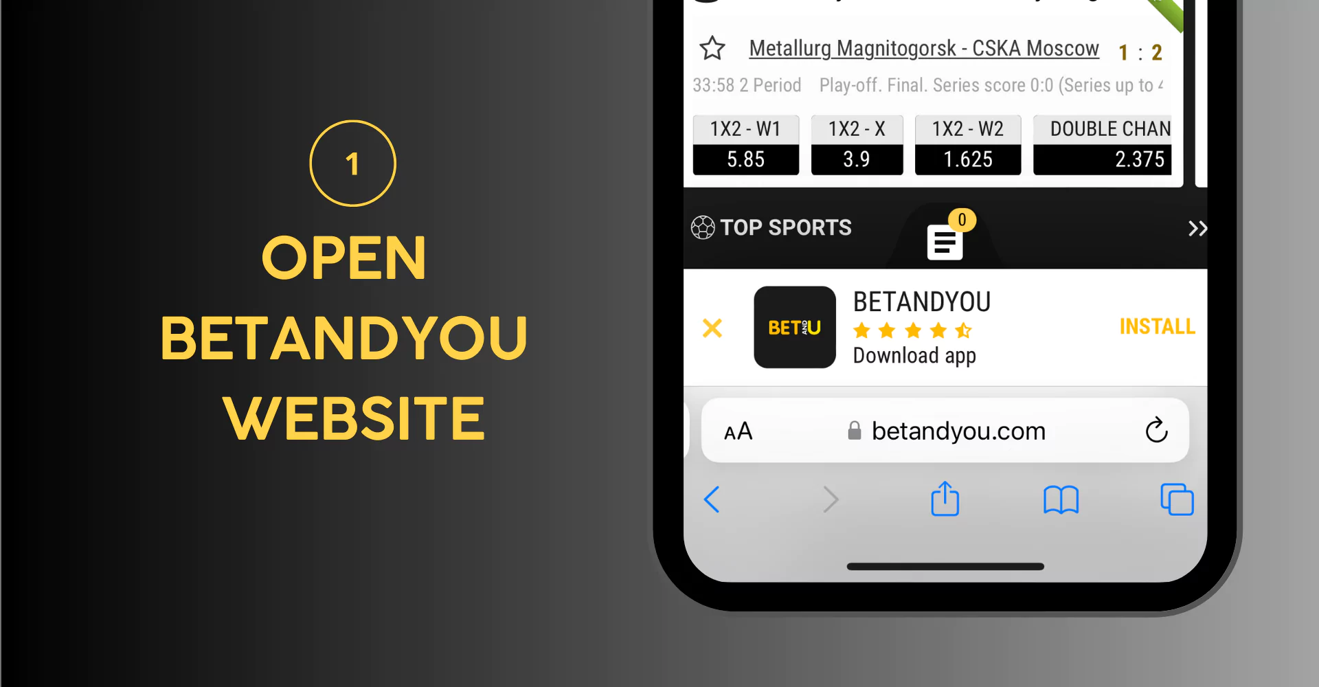 Go to the BetAndYou official website.