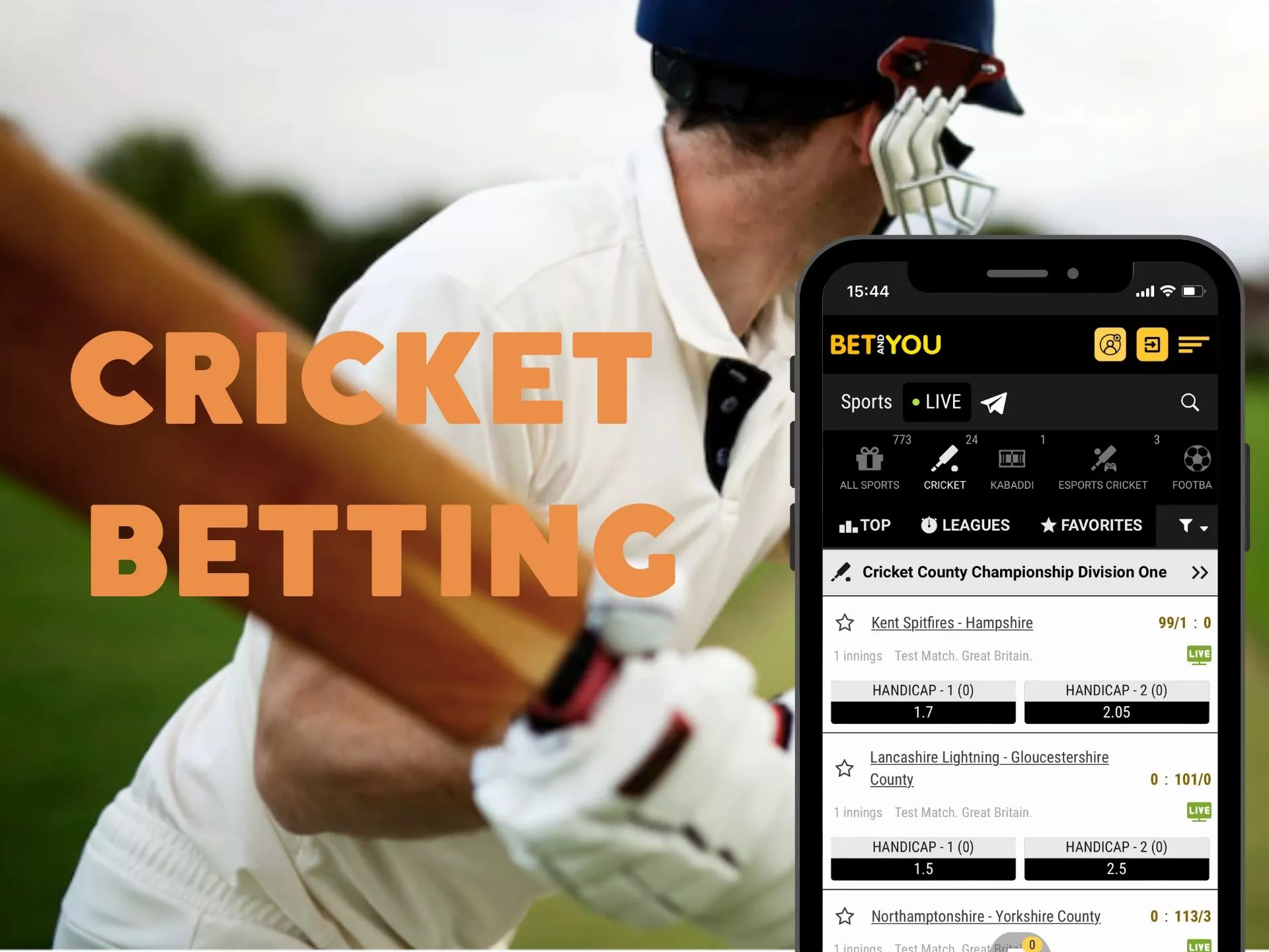 Most of well-known cricket leagues are available for betting.