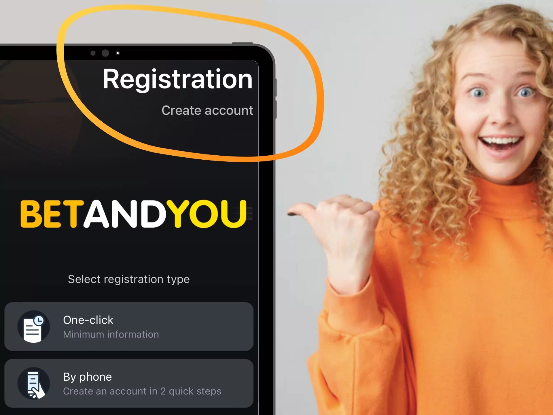 It takes several minutes to register at BetAndYou.