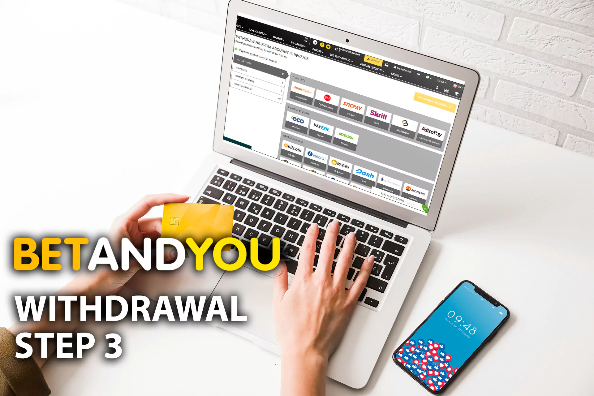 Pick your withdrawal method.