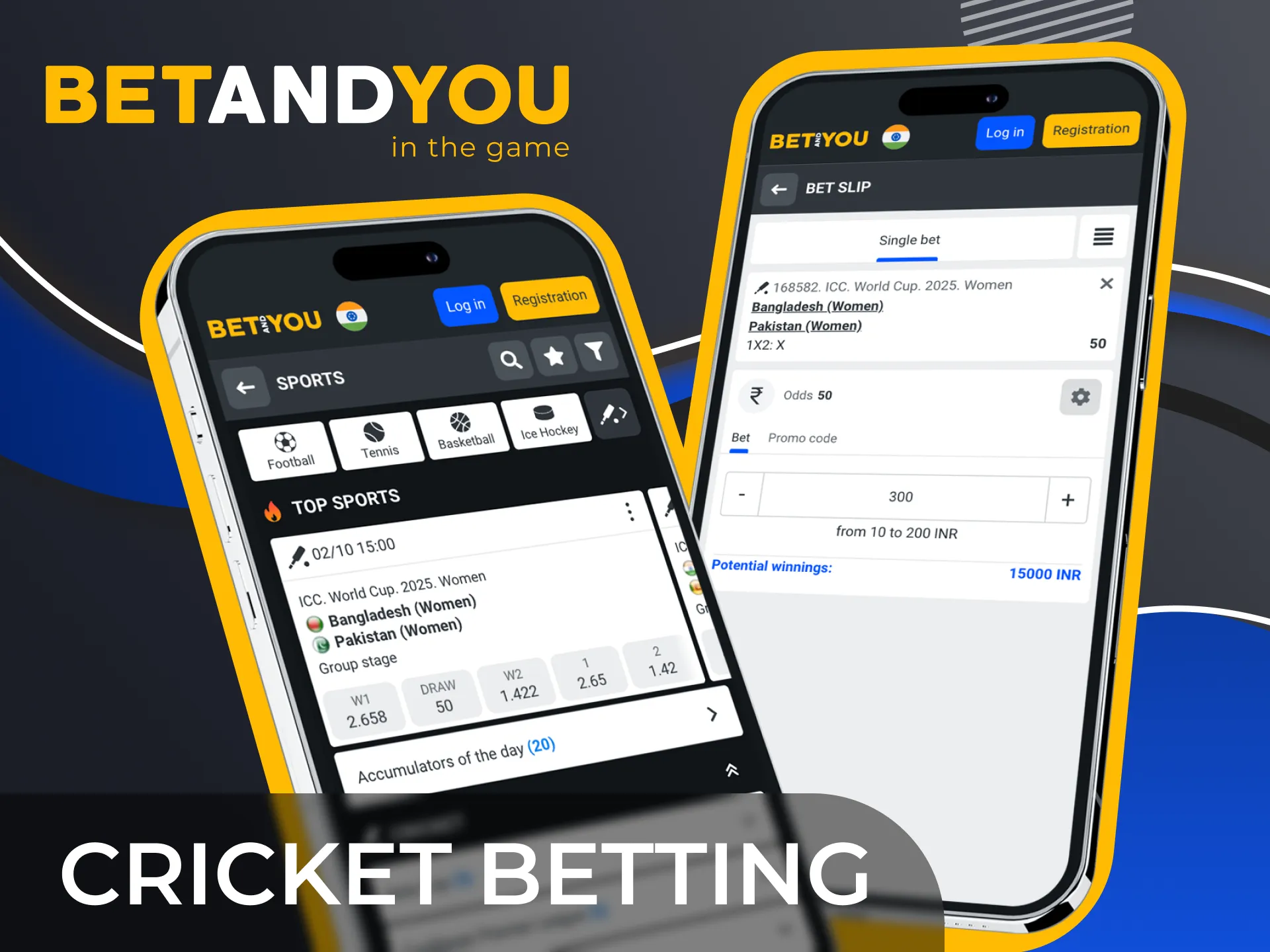 Most of well-known cricket leagues are available for betting.