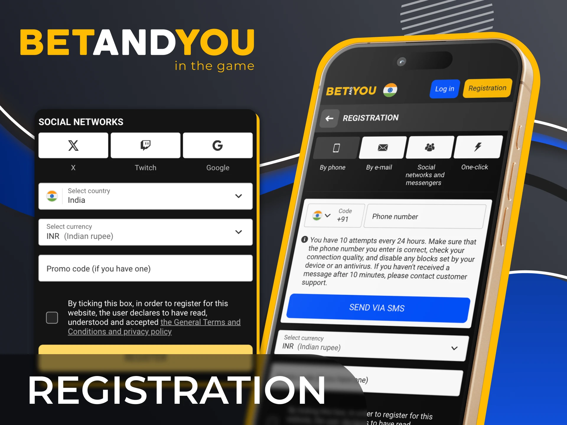 It takes several minutes to register at BetAndYou.
