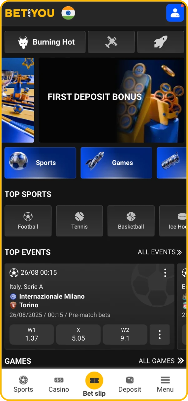 Install the BetAndYou online casino app on your Android phone and play anywhere.