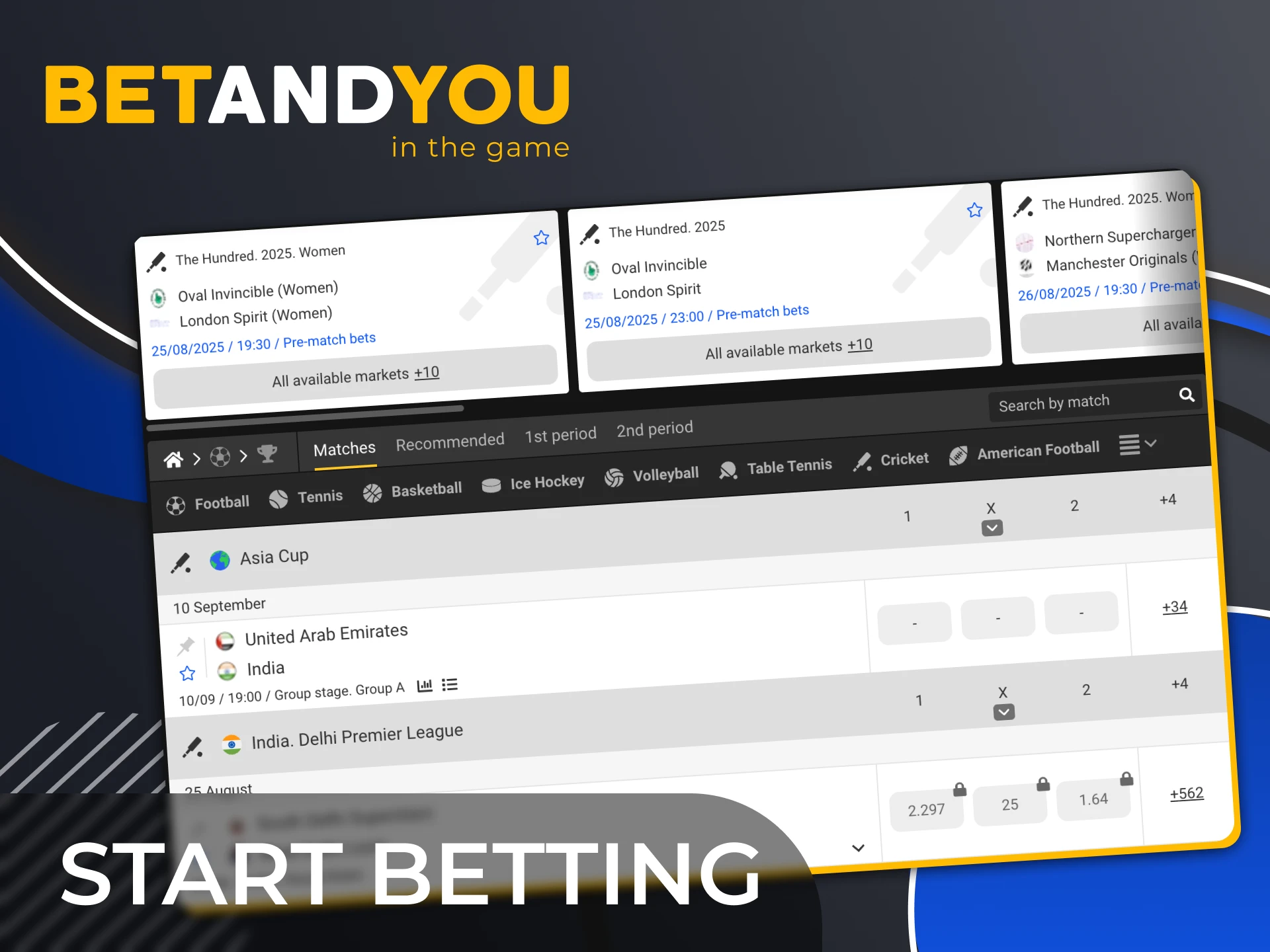 There are a few simple steps to start betting at BetAndYou.