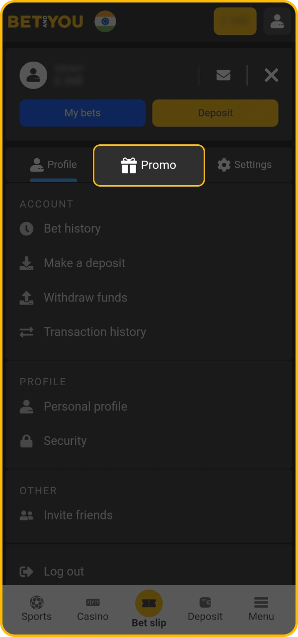 Activate bonus and start playing your favorite games at BetAndYou.