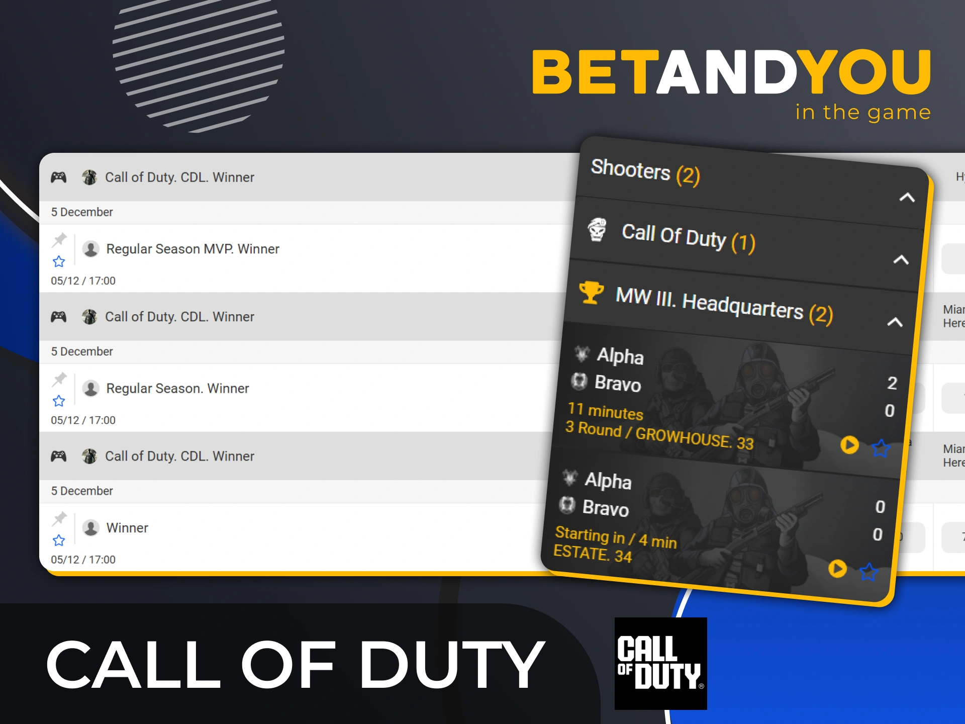 Visit BetAndYou and place your bets on exciting Call of Duty tournaments.