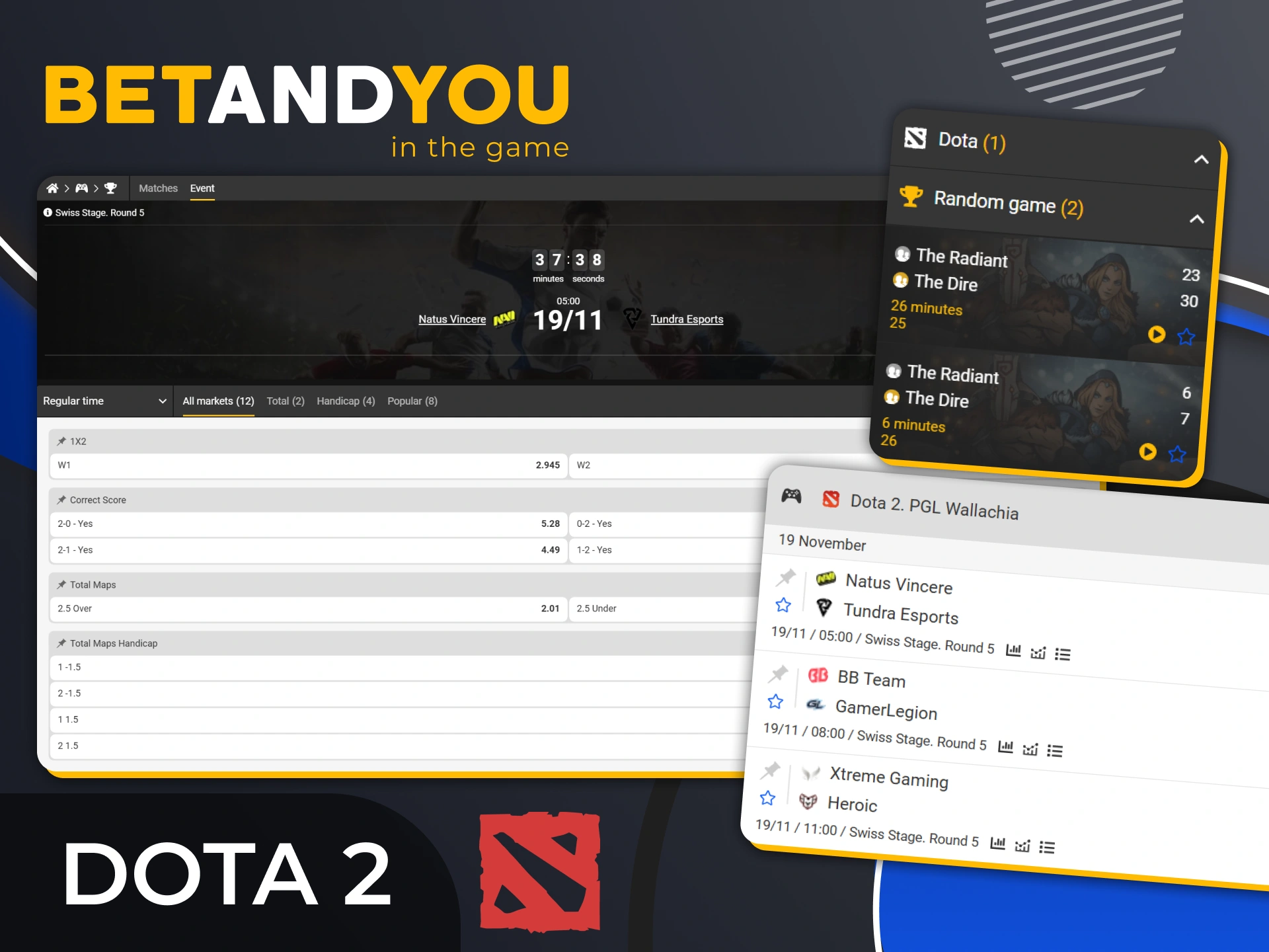 Find the best Dota 2 live betting odds only at BetAndYou.