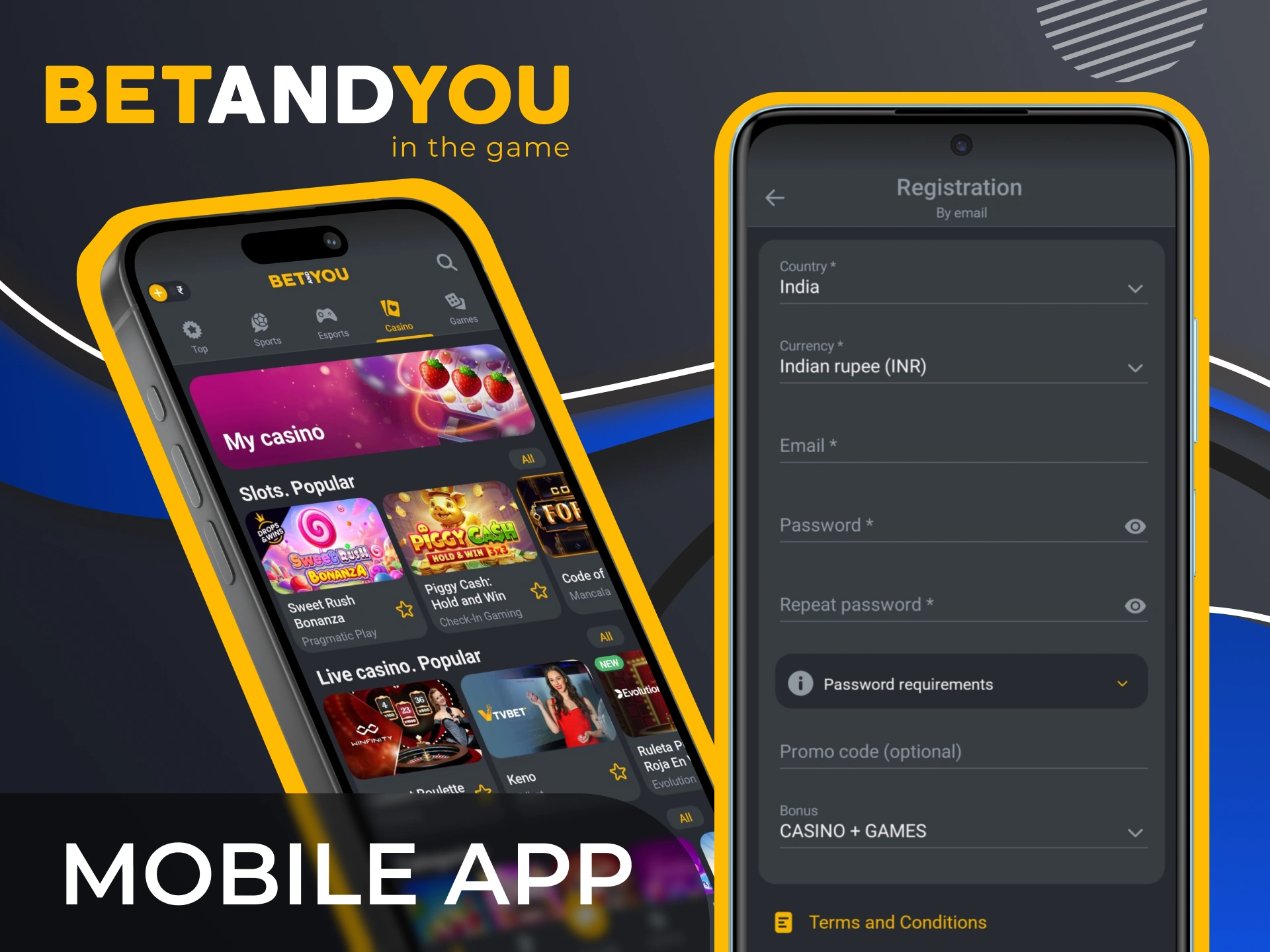 Learn how to access the BetAndYou mobile app to start playing Live Casino in real time from anywhere.