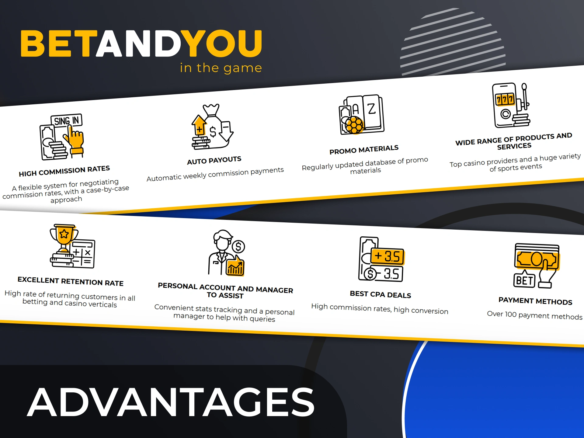 Discover great partner advantages with BetAndYou.