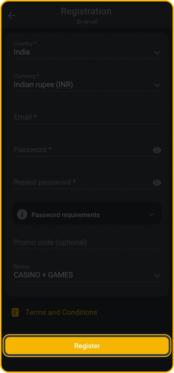 Finish the registration process.
