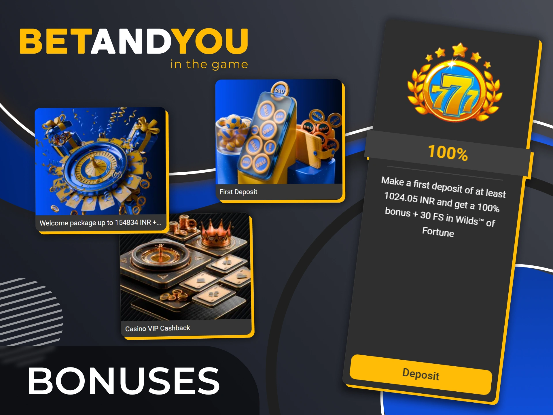 Claim welcome bonuses and VIP cashback now at BetAndYou.